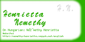 henrietta nemethy business card